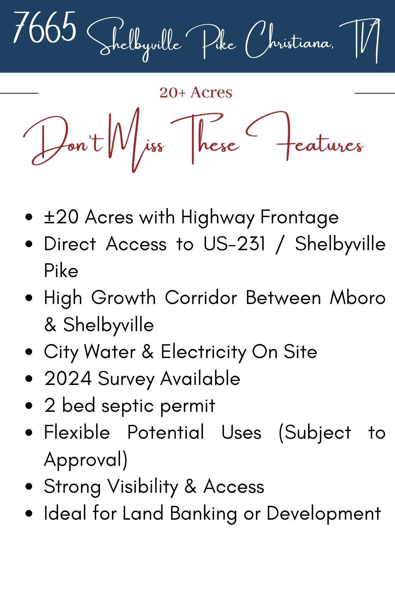 7665 Shelbyville Pike Christiana TN 37037