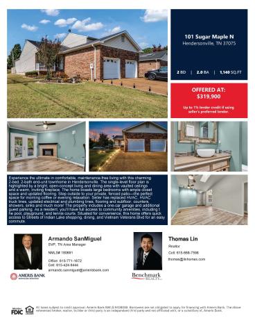 101 Sugar Maple, N Hendersonville TN 37075