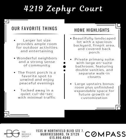 4219 Zephyr Court Murfreesboro TN 37128