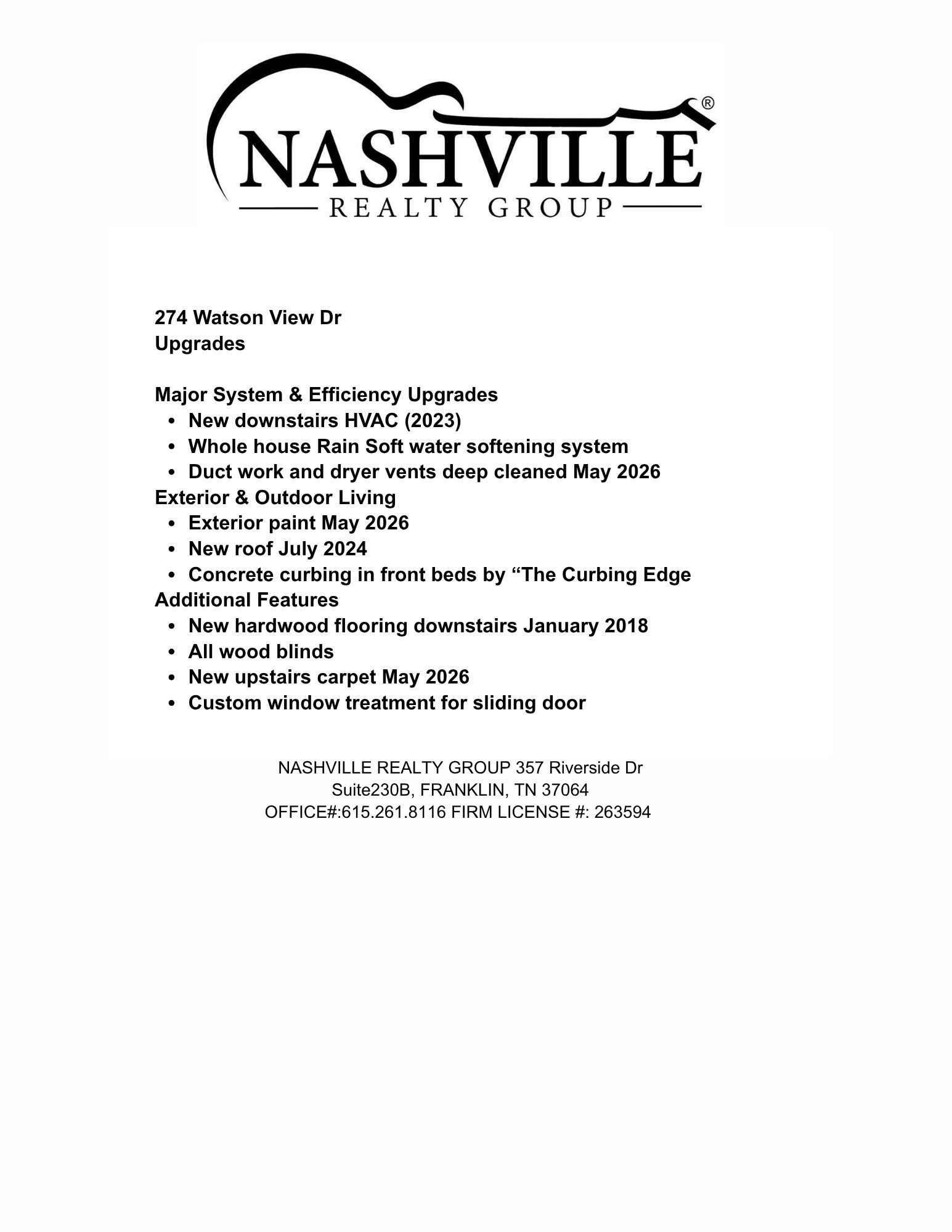 274 Watson View Drive Franklin TN 37067