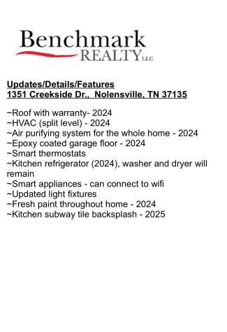1351 Creekside Drive Nolensville TN 37135